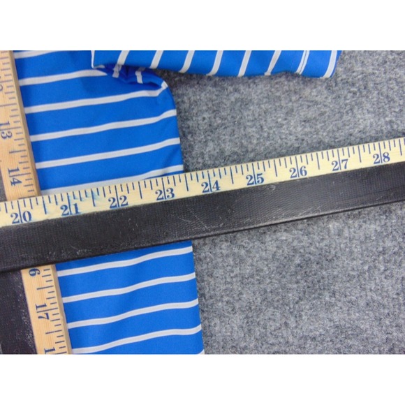 Footjoy Shirt Mens Large Blue White Stripe Golf Polo Knit Stretch - Picture 8 of 9